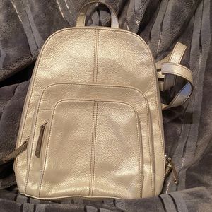 Tiagnanello Leather Backpack - white or “oyster” With Bebe wallet